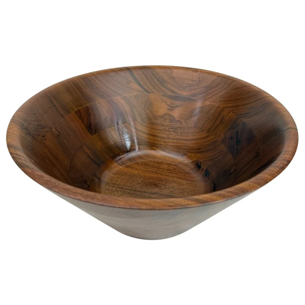 Vintage Burl Walnut Handmade Serving Salad Bowl Billings Missouri Wood Brown  49